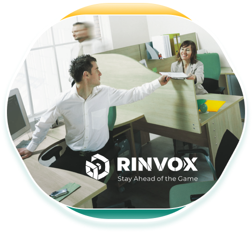 Rinvox team in a collaborative meeting