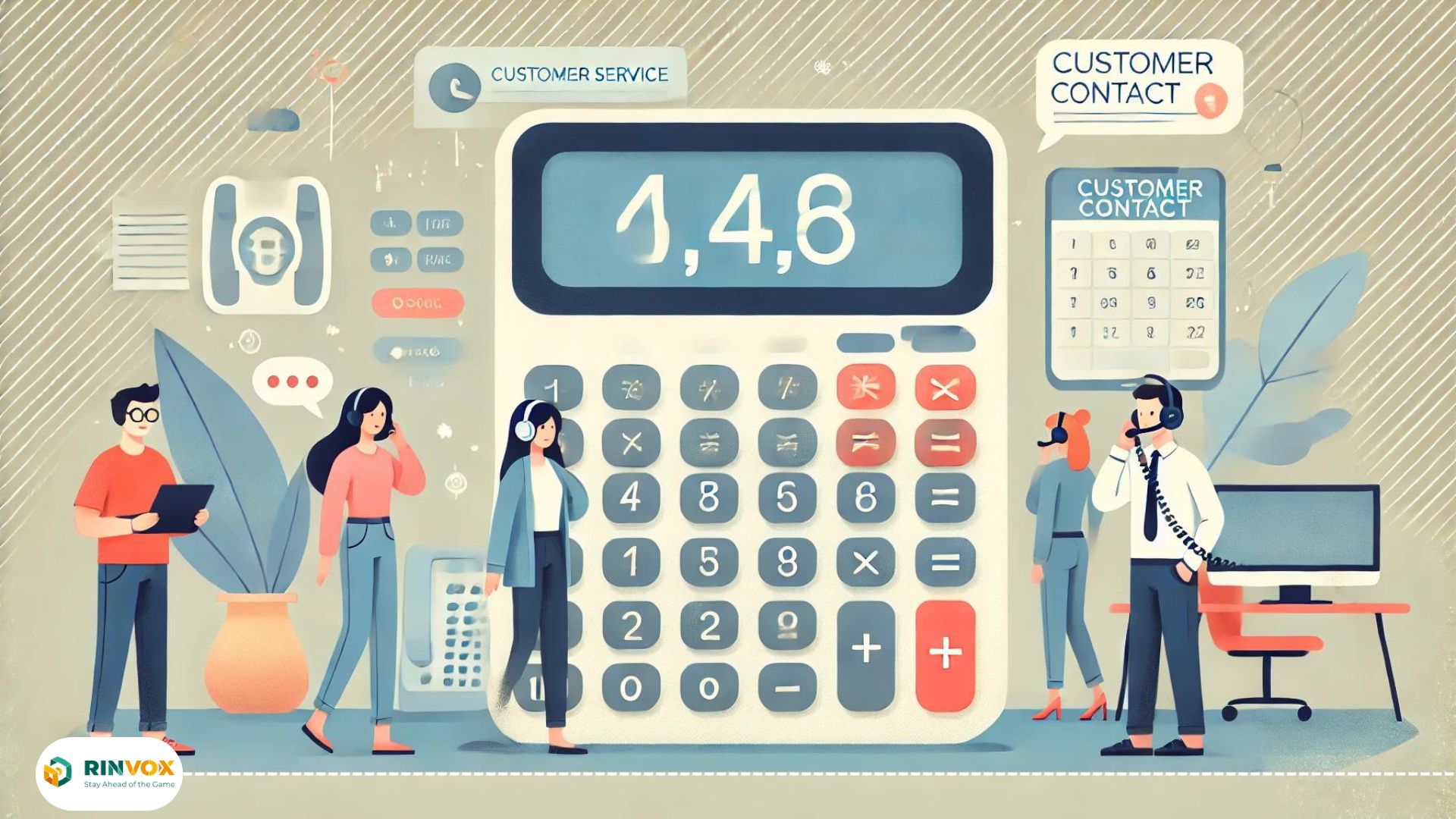 Illustration shows cost calculation in customer service.