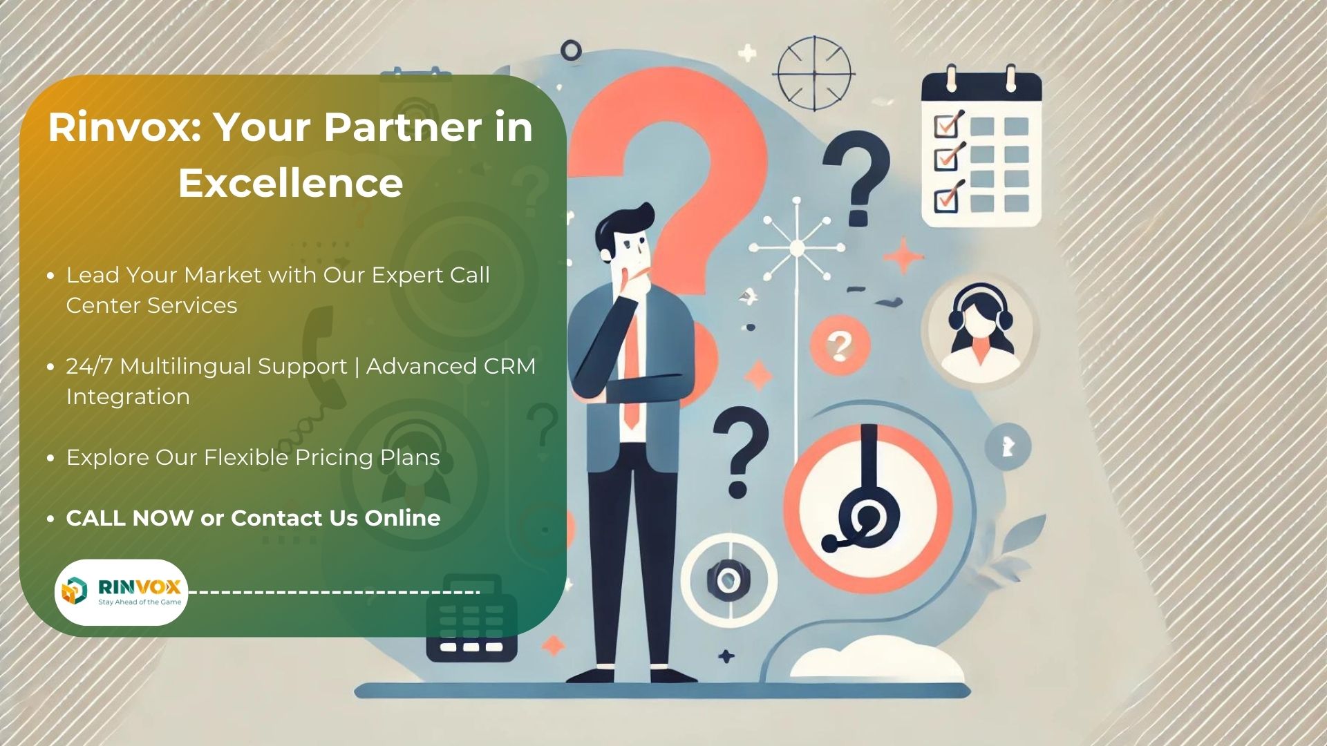 Explore Rinvox's expert call center services with 24/7 multilingual support and advanced CRM.