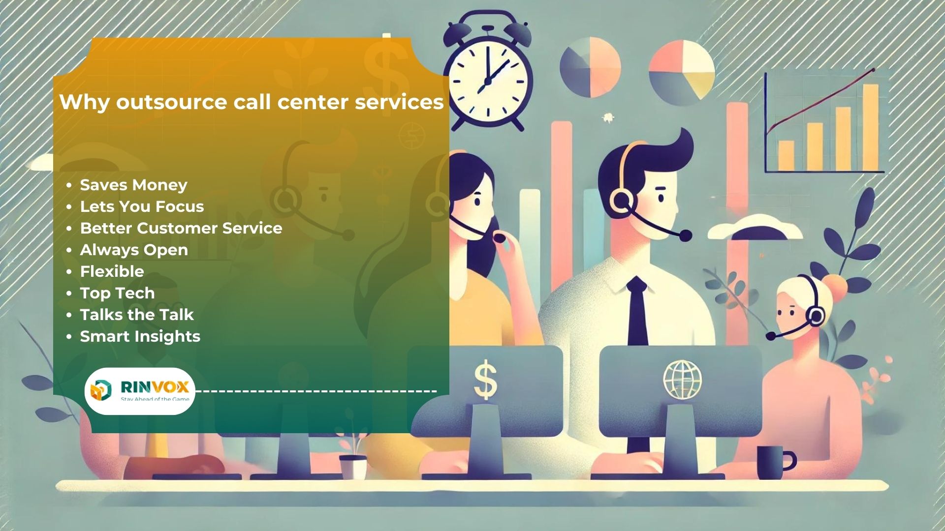 Rinvox showcases benefits of outsourcing call center services.