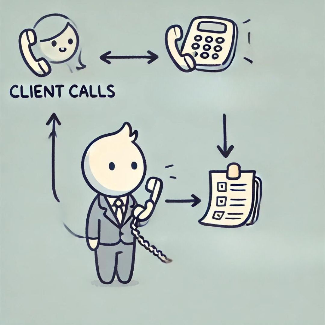 Flowchart showing how an attorney answering service works.