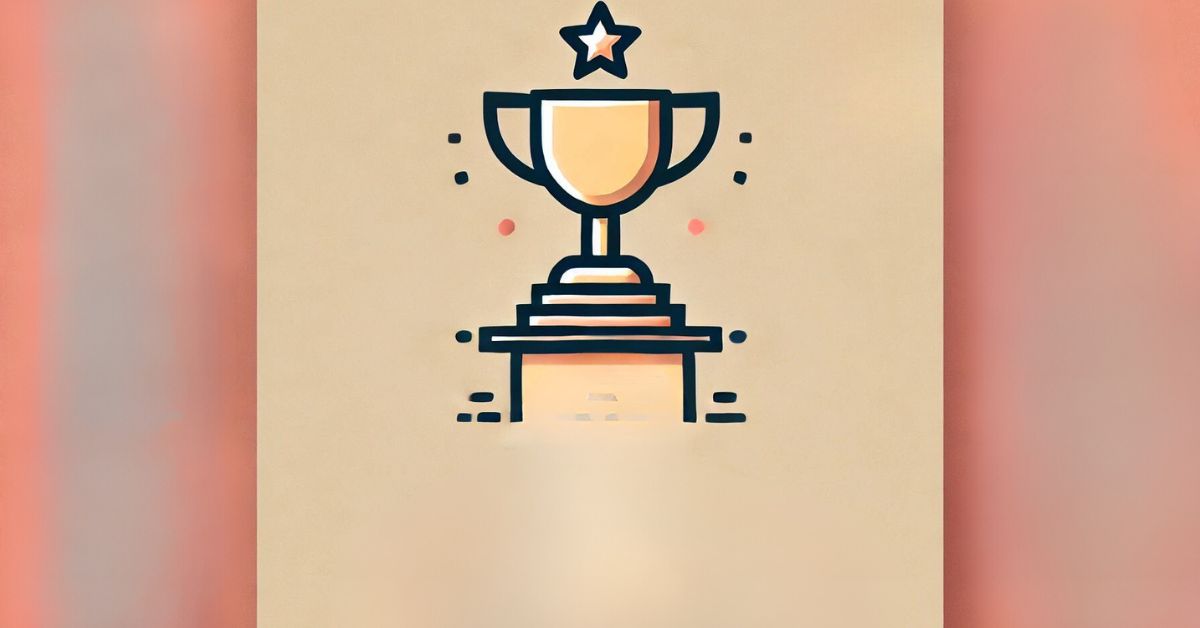 Trophy with a star, symbolizing excellence.